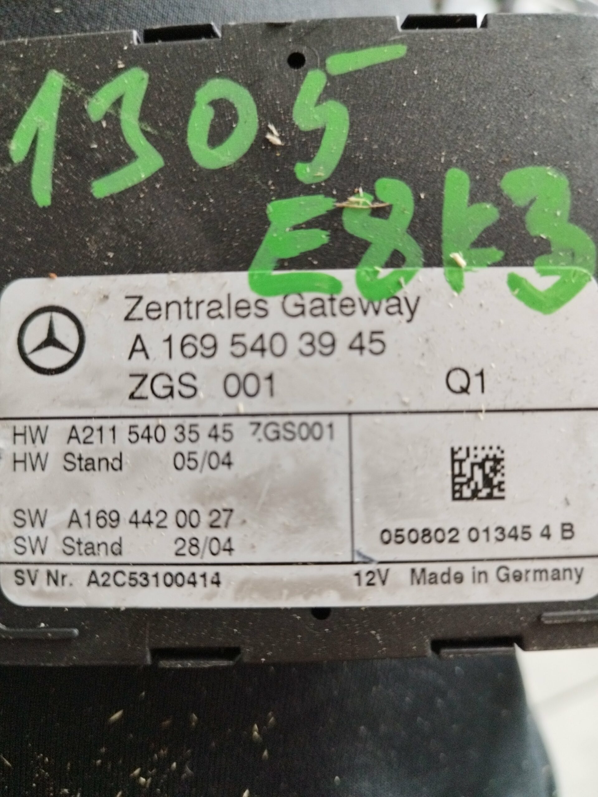 A1695403945#ZGS001#KOMFORT MODUL ELEKTRONIKA GATEWAY MERCEDES A KLASA