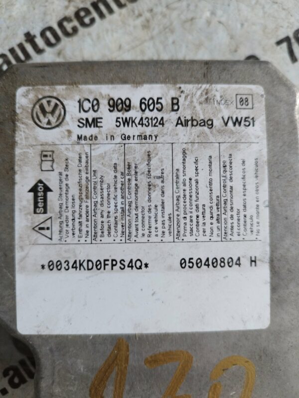 1C0909605B#5WK43124#ELEKTRONIKA AIRBAGA VW BORA