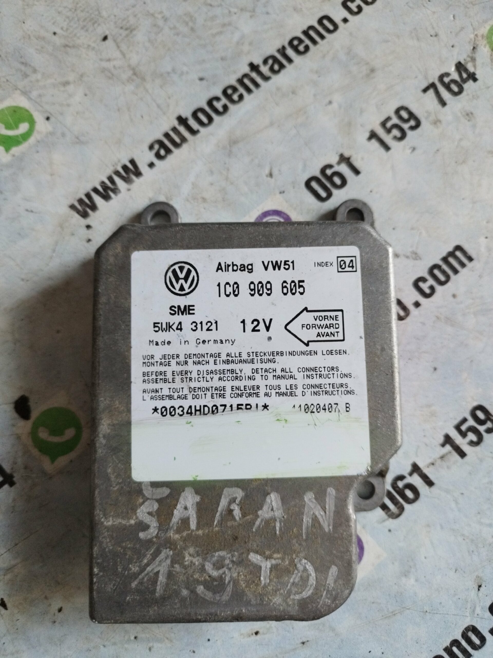 1C0909605#ELEKTRONIKA AIRBAGA PASAT5+ 162