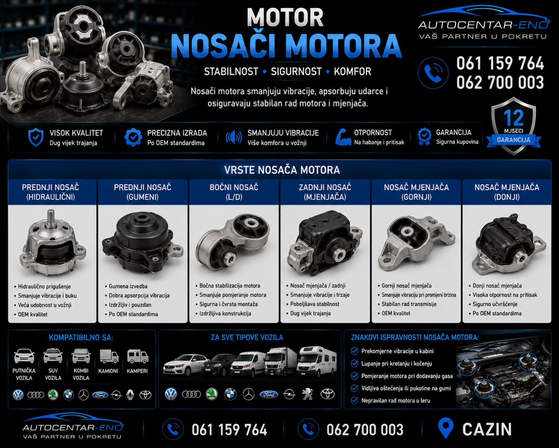 NOSAČI MOTORA