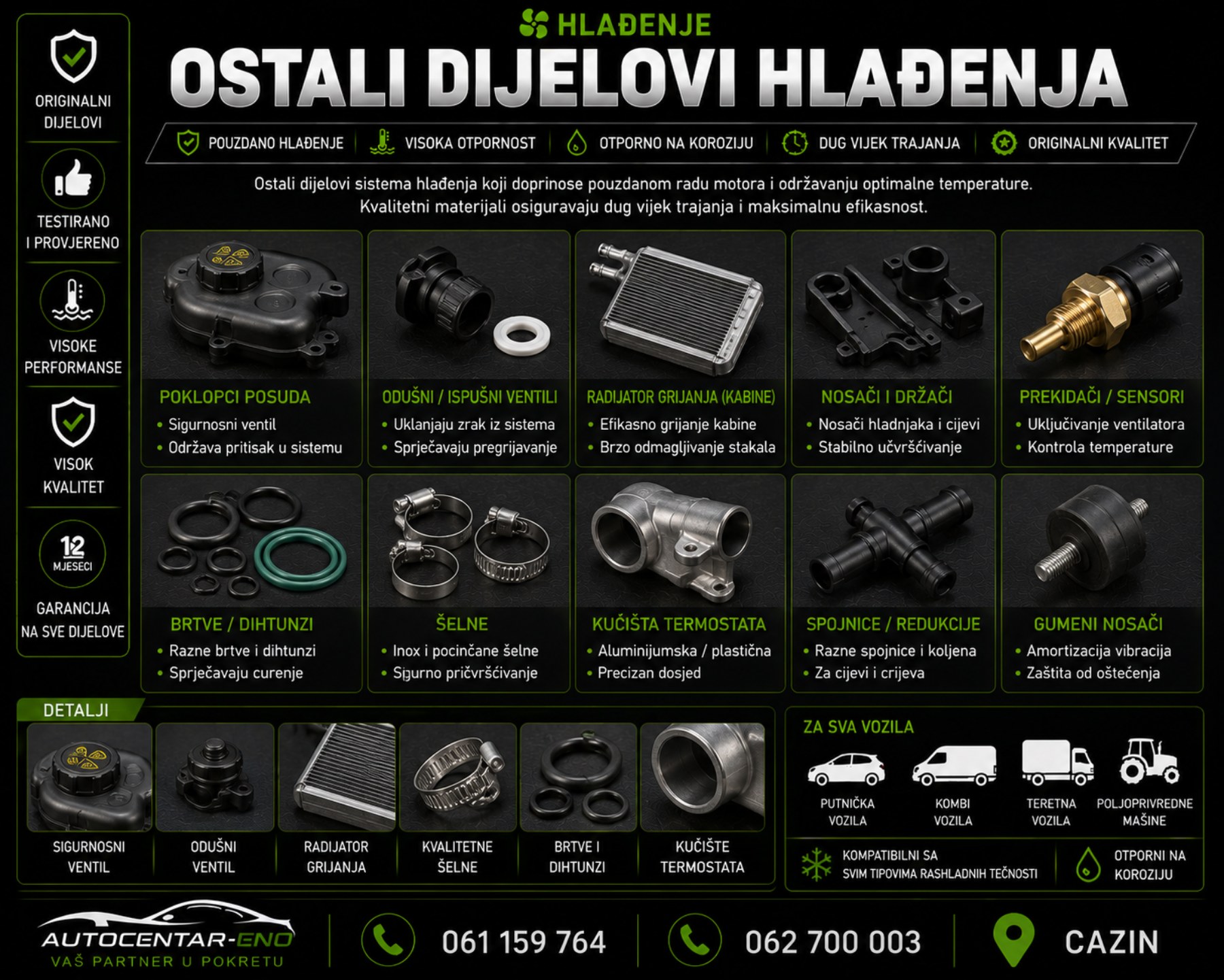 OSTALI DIJELOVI HLADZENJA