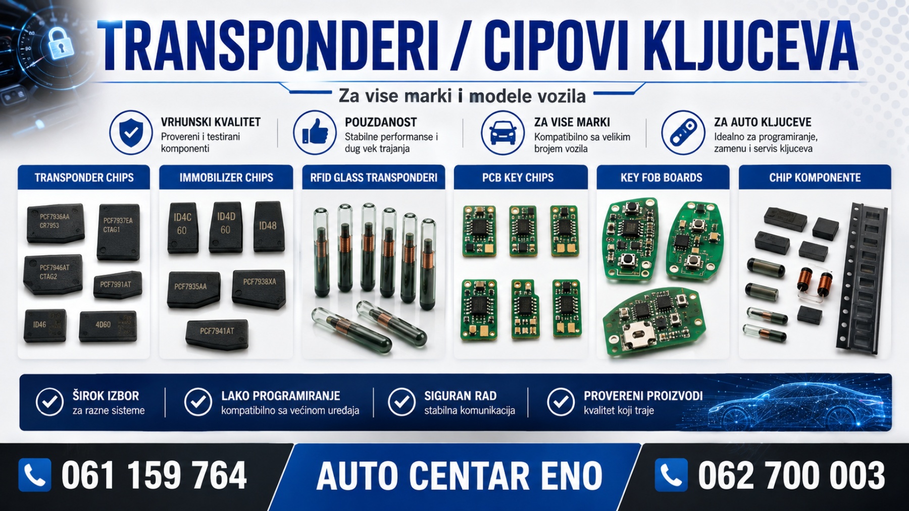 TRANSPONDERI/ ČIPOVI KLJUČEVA