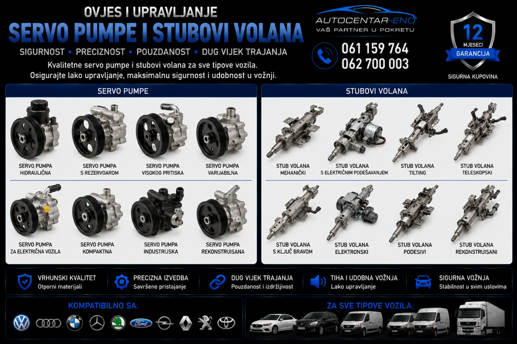SERVO PUMPE I STUBOVI VOLANA